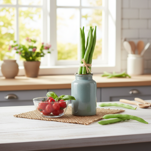 Artikel Deko Bohnen Künstliches Gemüse Grün Real Touch 17cm 6 St