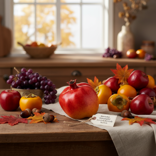 Artikel Kunstobst Granatapfel künstlich Rot Gelb 9×11cm