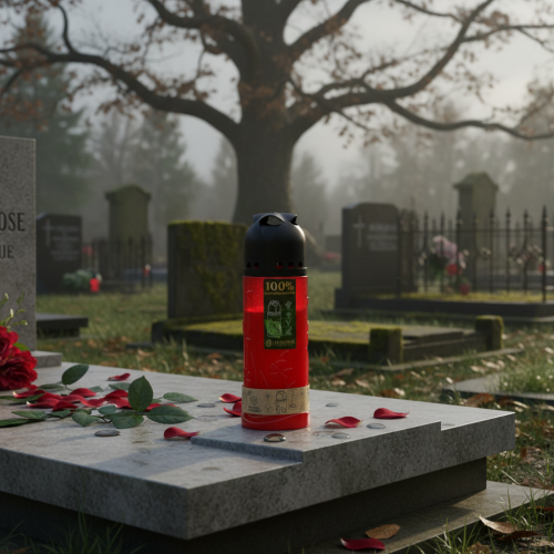 Artikel Grabkerze Rot Pflanzenöl ICP Kerze zum Gedenken H24cm