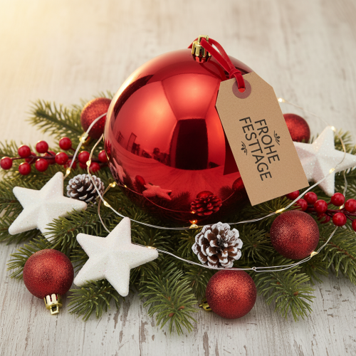 Artikel Weihnachtskugel Kunststoff groß Rot  Ø25cm