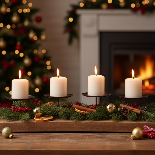 Artikel Kerzenhalter Braun Ø8cm 4 St