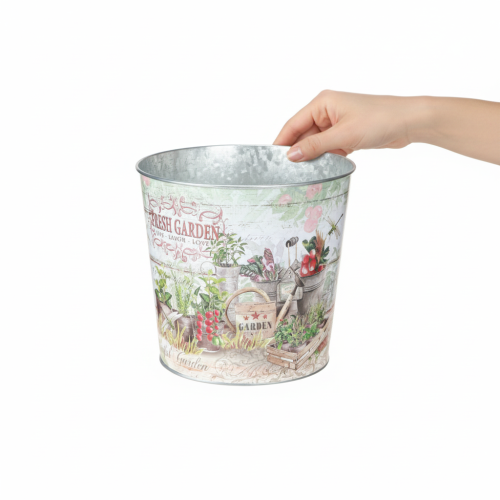 Artikel Blumenkübel Klein Metall Bunt Vintage Fresh Garden 16cm 2er-Set