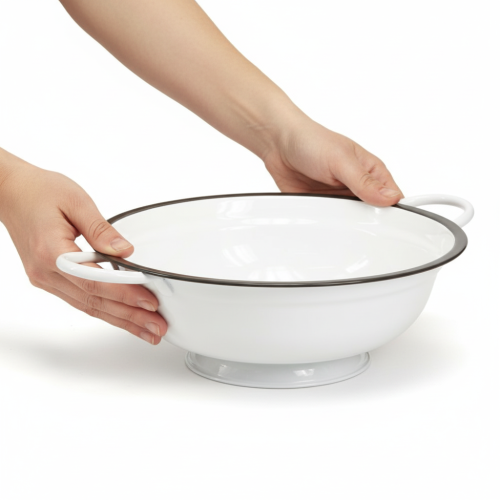 Artikel Deko Schüssel Metall Weiß Schwarz Ø20,5cm 3St Vintage Stil, Tischdekoration