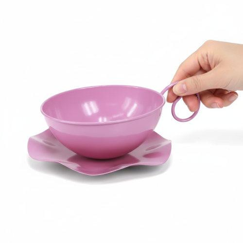 Artikel Metalltasse Deko Pink Ø16cm H9cm mit Unterteller 2St für Floristen