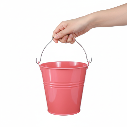 Artikel Eimer Deko Rosa Blumenkübel Metall 26x22,5x23cm 6l dekorativ und wetterfest