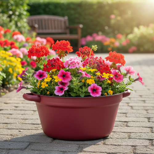 Artikel Roter Metalleimer Ø20,5cm: Vielseitige Deko-Schale für Pflanzen & Aufbewahrung