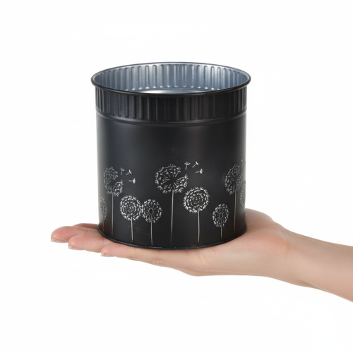 Übertopf Pusteblumen Blumentopf Schwarz Ø15,5cm H15,5cm | Floristik21.de