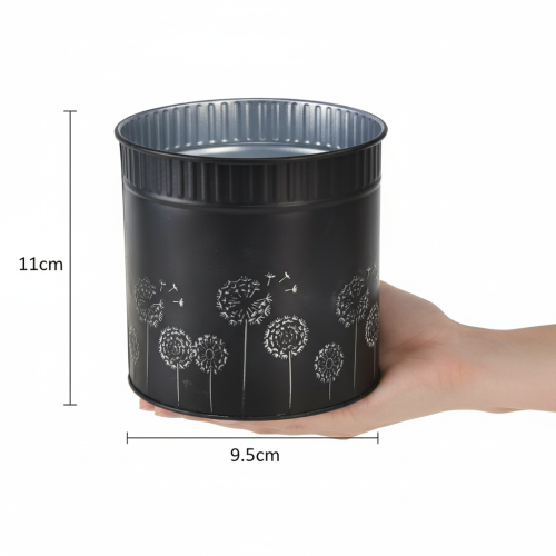 Übertopf Pusteblumen Blumentopf Schwarz Ø9,5cm H11cm | Floristik21.de