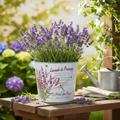 Übertopf Metall Blumentopf Lavendel Ø21cm H18cm | Floristik21.de