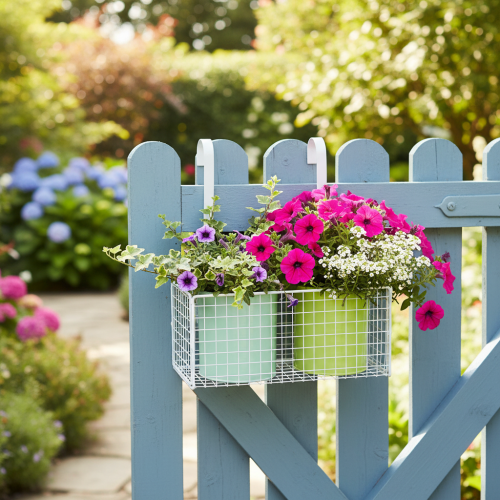 Artikel Blumentopf Hängend Metall Grün Balkon Deko L22cm H23,5cm