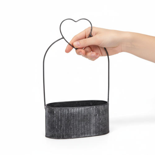 Artikel Deko Schale Oval Metall Herz Schwarz 20/16cm 2er-Set für elegante Raumdekoration