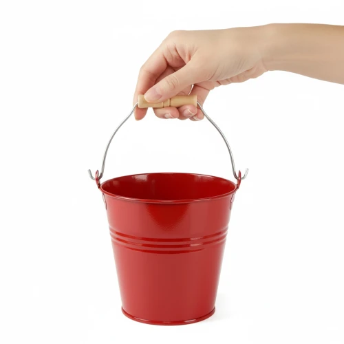 Deko Eimer Metall Übertopf Rot Ø22cm H21,5cm 6L | Floristik21.de