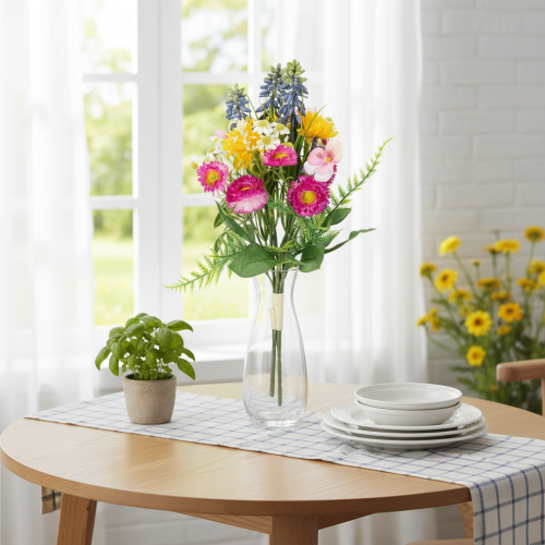 Artikel Kunstblumenstrauß Frühling 37 cm – Farbige Frühjahrs-Dekoration