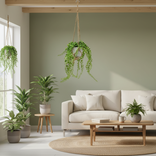 Künstliche Topfpflanzen Sukkulenten Blumenampel 46cm | Floristik21.de