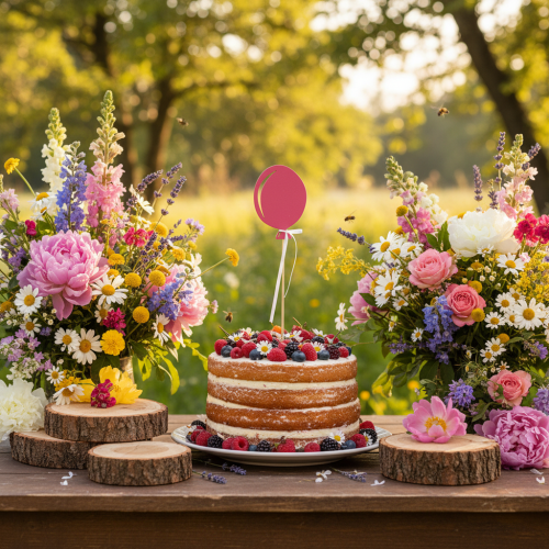 Artikel Blumenstecker Strauß Deko Kuchentopper Luftballon Pink 28cm 8 St