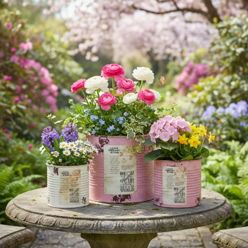 Artikel Aluminium Blumentopf Set 15cm 3 Stück für Balkon und Garten