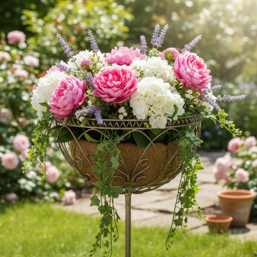 Metallkorb Dekorationsartikel 95cm für Garten und Outdoor-Bereich | Floristik21.de