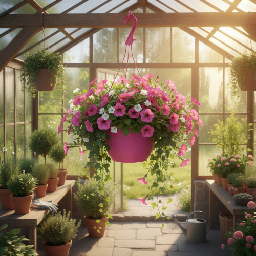 Blumenampel Pink Pflanztopf mit Löchern Ø25cm H50cm | Floristik21.de
