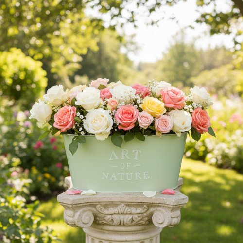 Blumenschale oval Zink