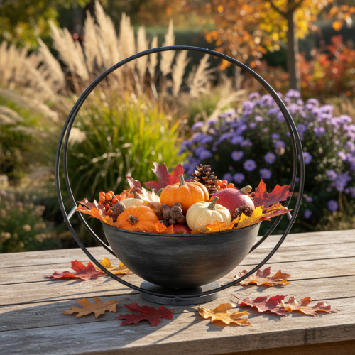 Artikel Dekoschale Metall Anthrazit Ø22,5cm H33cm - Modern & Stilvoll