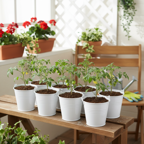 Metalleimer Weiß Ø12cm H10cm 8 St | Floristik21.de