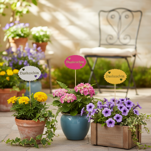 Blumenstecker Schriftzug, Strauß Deko Dankeschön 9cm 18 St | Floristik21.de