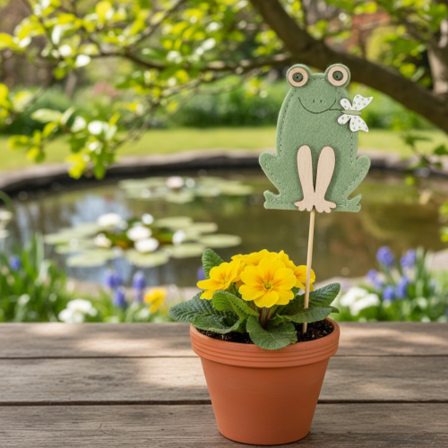 Artikel Filz-Frosch Deko-Stecker - Charmante Pflanzenstecker für Frühling & Sommer 12er Set