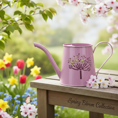 Metall Deko Gießkanne Pink Pusteblume 12cm 2St | Floristik21.de