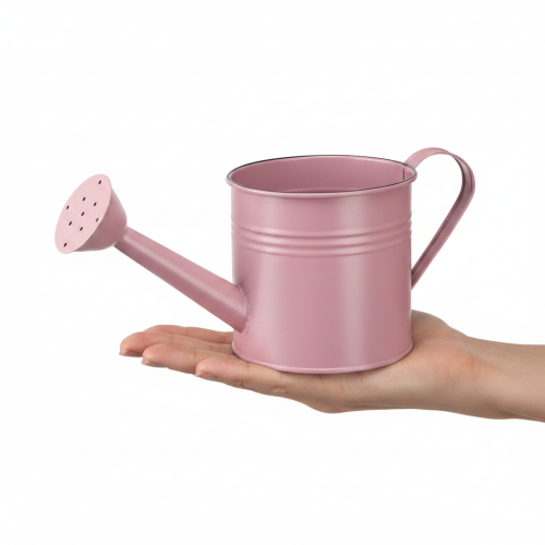 Deko Gießkanne Rosa Metall Übertopf Ø13,5cm H12,5cm für Floristik und Innendekoration | Floristik21.de
