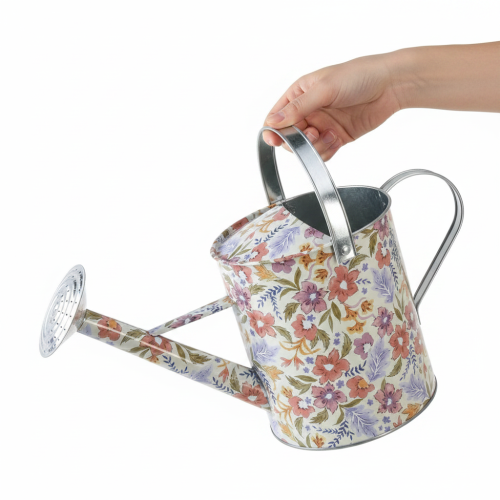 Deko Gießkanne Metall Vintage Pflanzgefäß Blumen Ø18cm | Floristik21.de