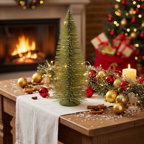 Deko Tannenbaum Kunstmaterial Grün mit Standfuß 90cm Tischdekoration | Floristik21.de