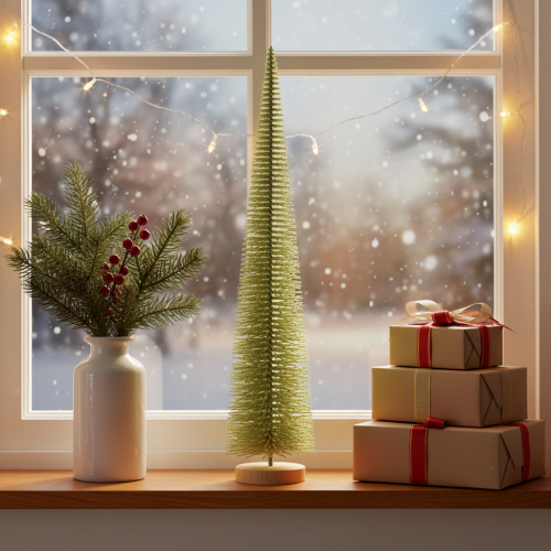 Künstlicher Tannenbaum auf Holzfuß 60cm Grün | Floristik21.de