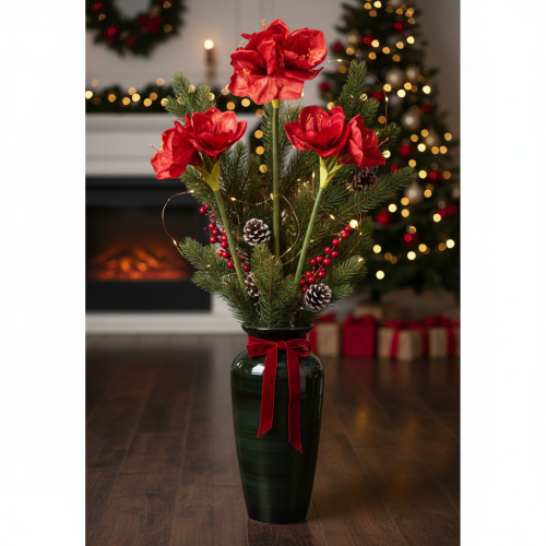 Kunstblume Amaryllis Rot 77cm Kunststoff für Vasen und Gestecke | Floristik21.de