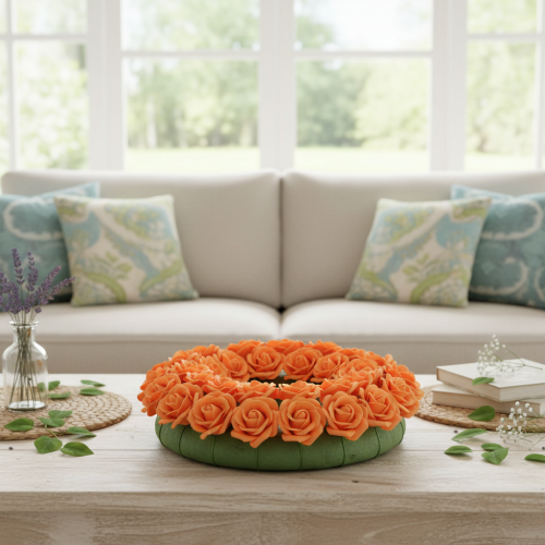 Künstliche Rose Orange 5cm Blüte 10cm Stiel Schaumstoff 100 Stück | Floristik21.de