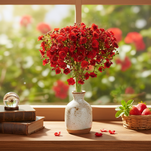 Künstliches Schleierkraut Bouquet Rot 30cm 10 Stück | Floristik21.de
