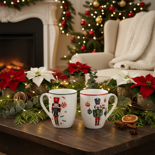 Tasse Keramik 10cm Nussknacker Zuckerstange 2er-Set | Floristik21.de