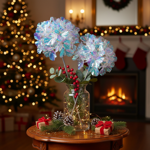Künstlicher Blütenzweig Hortensie Kunststoff irisierende Farben 36cm 2St | Floristik21.de