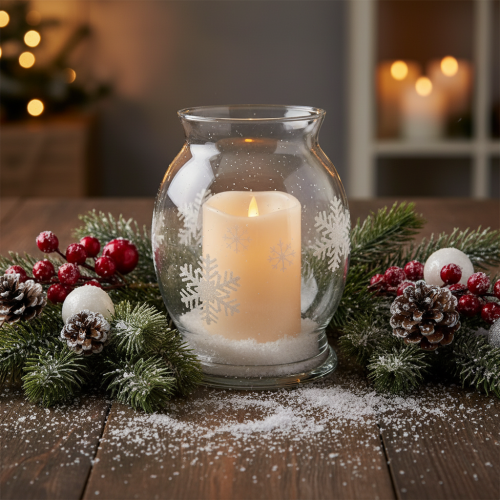 LED Stumpenkerze mit Timer Ø12,5cm H20cm creme warmweiß, für Außen | Floristik21.de