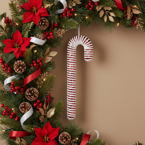 Künstliche Zuckerstange Weihnachtsdekoration Kunststoff 40cm Rot-Weiß | Floristik21.de