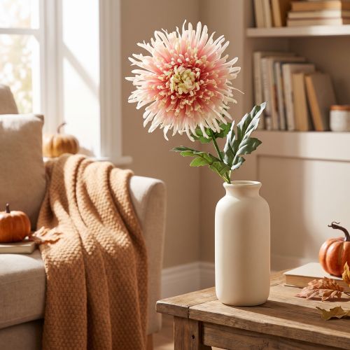 Chrysantheme Blütenzweig Rosa künstlich 64cm | Floristik21.de