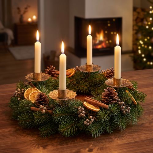 Kerzenhalter Adventskranz zum Stecken Stabkerzenhalter Ø7cm 4St | Floristik21.de
