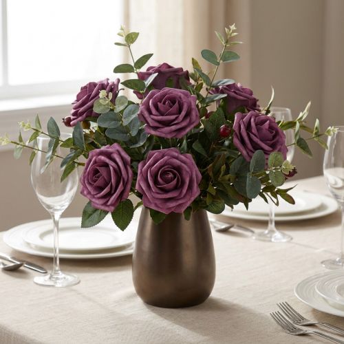 Foamrosen Ø7,5cm Mauve 18 St | Floristik21.de