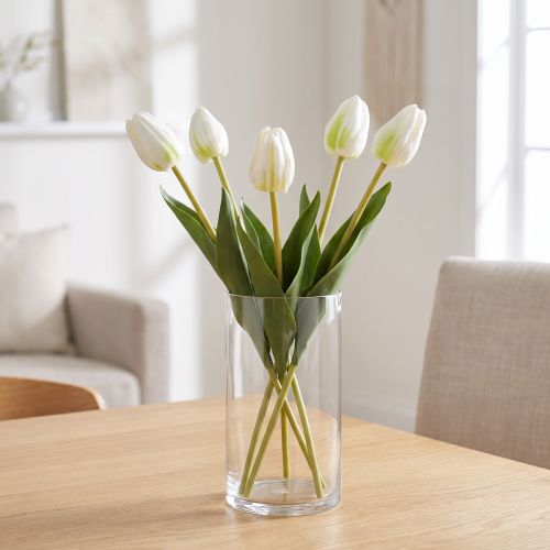 Artikel Dekorative Kunsttulpen in Weiß, 40cm, 5 Stück für stilvolle Dekorationen