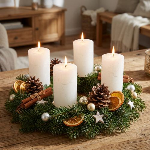 Durchgefärbte Stumpenkerzen Weiß 70x120mm 4er Set für Deko, Hochzeit & Advent | Floristik21.de