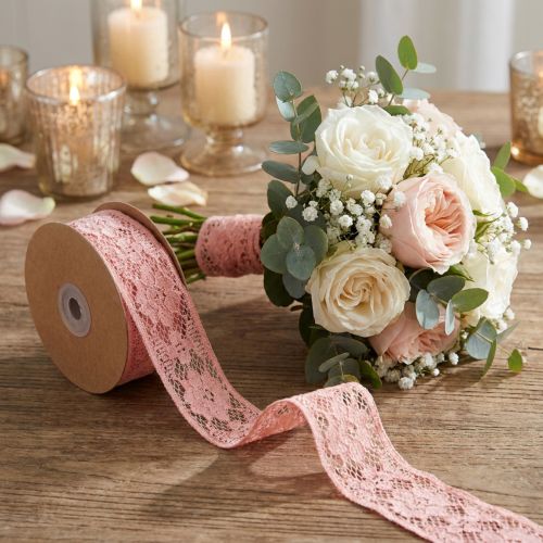 Artikel Spitzenband Altrosa, Schmuckband, Vintage-Deko, Dekoband, Hochzeitsdeko B25mm L15m