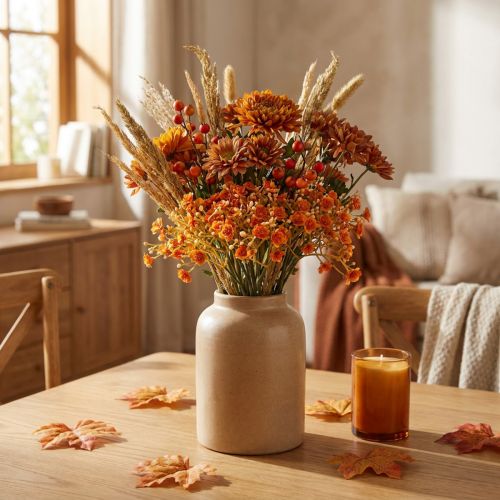 Schleierkraut Kunstblumen Gipskraut Orange L30cm 6St im Bund | Floristik21.de