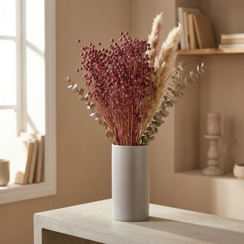 Trockengras Getrockneter Flachs Altrosa H50–55cm 80g | Floristik21.de