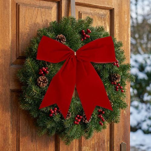 Rote Schleife Weihnachten Geschenkschleife Outdoor 21cm 2St | Floristik21.de