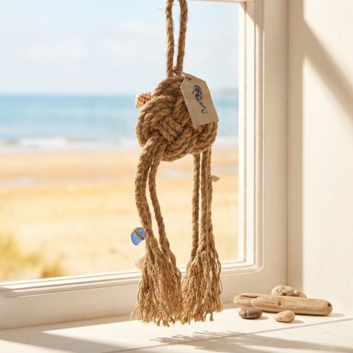 Artikel Hängedeko Maritim Seilknoten Deko mit Muscheln Ø9cm 45cm