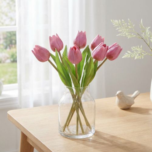 Elegante Künstliche Tulpen Lila 26cm 6 Stück Deko | Floristik21.de